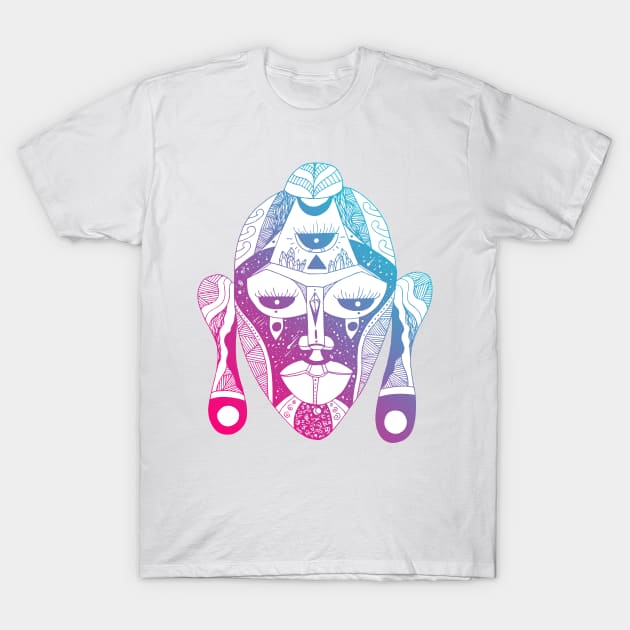 Dual Color African Mask 7 T-Shirt by kenallouis